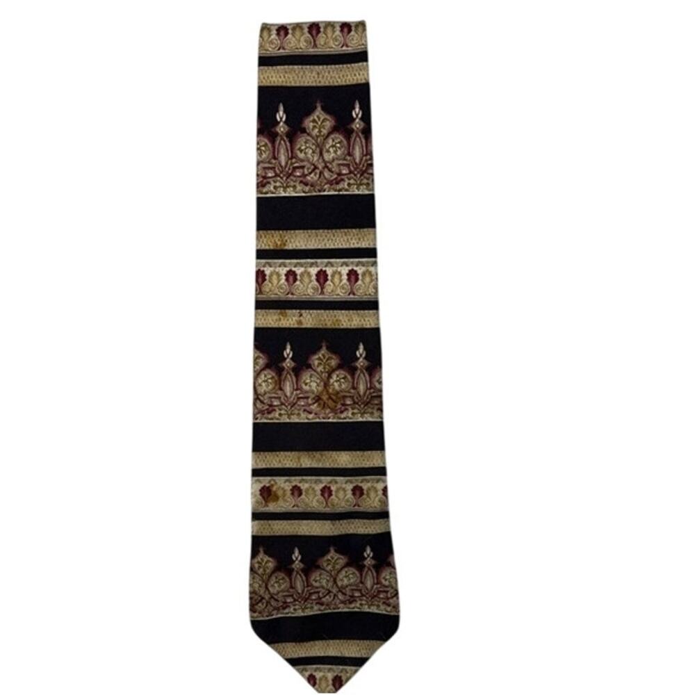 Men's Henry Grethel Bkack Red Tan Neck Tie‎